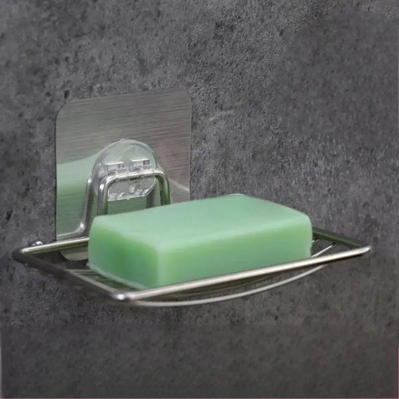 Stainless Steel Soap Rack Soap Box Light Luxury Shelf Punch-free