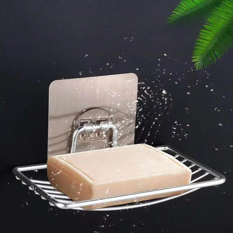 Stainless Steel Soap Rack Soap Box Light Luxury Shelf Punch-free