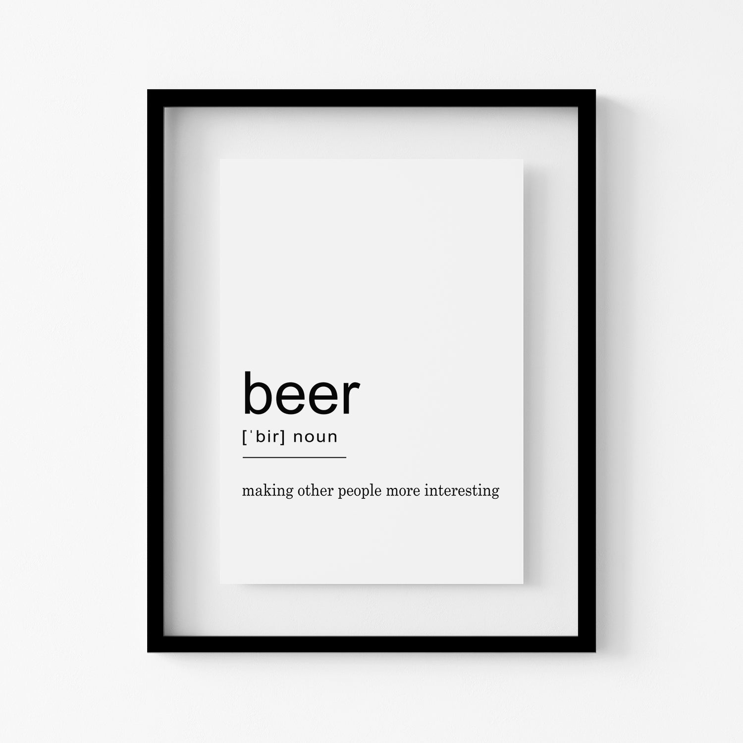 Beer Definition Wall Art Print – Modern Typography Decor
