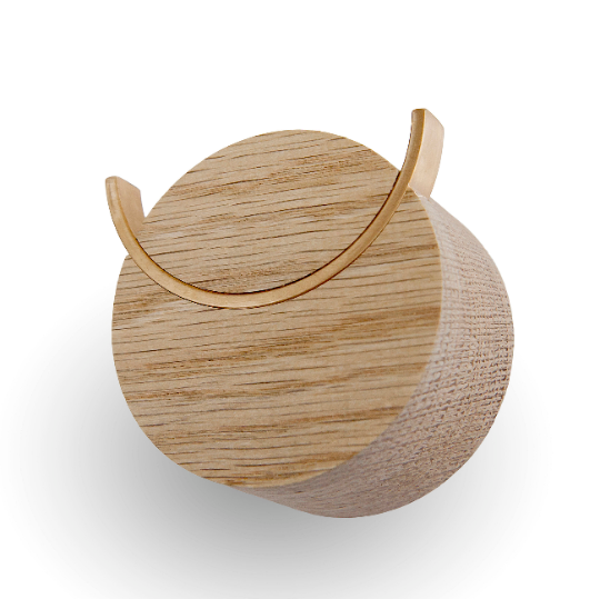 Wall Hook DEER – Oak Wood & Brass Coat Hook